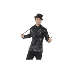 Smiffy's 46984m Sequin Men's Jacket (medium) -  sequin jacket mens fancy dress adults costume black cabaret carnival circus coat jazz celebrity