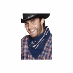 Smiffy's Western Bandana Neckerchief - Blue - Fancy Dress Cowboy Costume -  bandana western neckerchief fancy dress cowboy bl ...