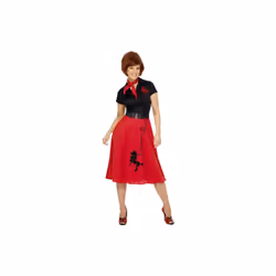 Smiffy's Adult Women's 50's Style Poodle Costume, Dress, Scarf And Belt, - dress 50s fancy costume poodle outfit womens styl ...