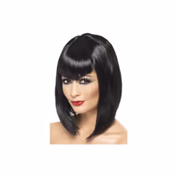 Black Vampire Wi - wig black halloween vamp ladies fancy dress vampire fringe costume smiffys short