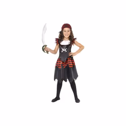 Medium Children's Pirate Girl Costume - pirate costume dress fancy girl girls skull childrens kids smiffys outfit crossbones ...