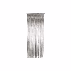 Shimmer Curtain, Metallic Silver, 91cm x 244cm - Curtain Silver Party -  curtain silver shimmer metallic party decoration doo ...