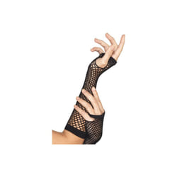 Smiffy's Fishnet Gloves - Black, Long -  gloves fishnet black fancy dress long smiffys 1980s adult womens