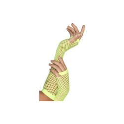 Smiffy's Fishnet Gloves - Neon Green - Fancy Dress 80s Ladies Long Womens -  gloves fishnet green neon fancy dress 80s ladies long womens