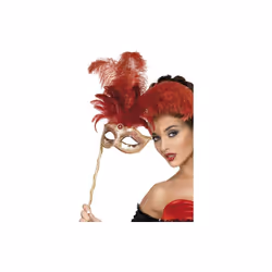 Smiffy's Baroque Fantasy Mask - Red - mask baroque fantasy red smiffys fancy dress eyemask fever