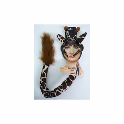 Giraffe Ears On Headband & Tail Kit - giraffe kit costume fancy dress animal tail unisex smiffys instant set ears