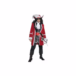 Smiffy's Men's Authentic Pirate Captain Costume, Jacket, Trousers, Top - pirate costume captain fancy dress mens authentic h ...