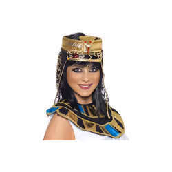 Smiffy's Egyptian Head Piece - Gold And Black - egyptian fancy dress headpiece cleopatra accessory ladies headdress gold smi ...