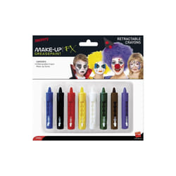 Smiffy's Retractable Crayon Make-up Sticks - Pack Of 8 - Make Up Fancy Dress -  make up sticks fancy dress crayon face accessory costume unisex paint