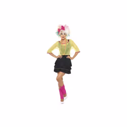 Smiffy's Adult Women's 80's Pop Tart Costume, Top, Dress And Headband, Back To -