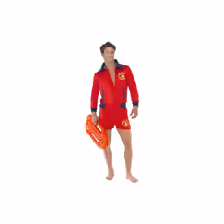Smiffy's 20587l Red Baywatch Lifeguard Costume - Fancy Dress Mens Tv Outfit -  baywatch lifeguard fancy dress costume mens tv ...