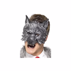 Smiffy's 20348 Deluxe Big Bad Wolf Mask (one Size) - adults deluxe big bad wolf mask mens ladies animal fancy dress book wee ...