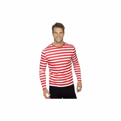 Smiffy's 46830s Stripy T-shirt (small) - fancy dress costume red tshirt mens adults white stripey wheres wally 3844 stripy t ...