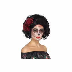 Smiffy's 48313 Deluxe Day Of The Dead Doll Wig (one Size) - Ladies Fancy Dress - deluxe day dead wig ladies fancy dress adul ...