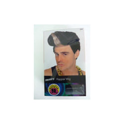 90s Rapper Wig, Black, Quiff Wig With Highlight -  wig 90s rapper black smiffys ice fancy dress mens 1990s