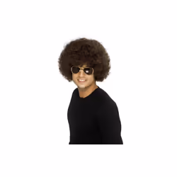 Smiffy's 70's Funky Afro Wig - Brown - afro wig 70s brown funky fancy dress smiffys 1970s mens disco