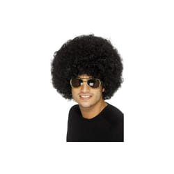 Smiffy's Funky Afro Wig - Black, One Size -  afro wig fancy dress funky black 70s costume unisex disco smiffys clown