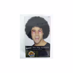 Black Unisex Curly Afro Wig - wig afro black fancy dress disco smiffys 70s 1970s economy