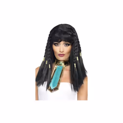Smiffy's Cleopatra Wig With Gold Trim - Black