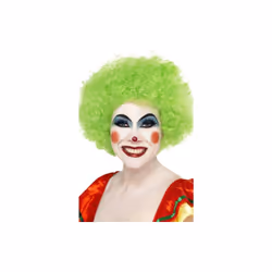 Smiffys Crazy Clown Wig - Green -  wig clown fancy dress afro green crazy smiffys unisex curly circus costume ladies