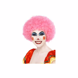 Smiffys Crazy Clown Wig - Pink - wig clown pink afro fancy dress crazy unisex smiffys 70s funky party