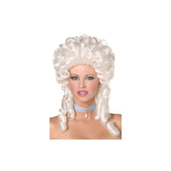 White Shoulder Length Baroque Wig With Ringlet Curls. -  wig baroque white fancy dress antoinette ladies smiffys marie costume