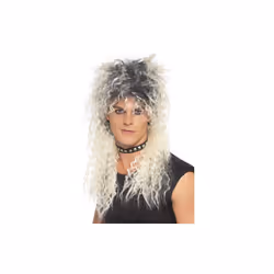 Long Blonde Men's Hard Rocker Tousled Wig -  wig rocker hard fancy dress blonde 80s mens 1980s two tone smiffys
