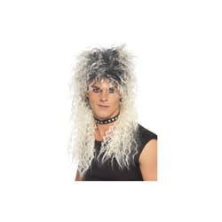 Long Blonde Men's Hard Rocker Tousled Wig -  wig rocker hard fancy dress blonde 80s mens 1980s two tone smiffys