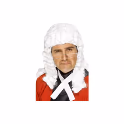 Judges White Fancy Dress Wig - wig white judges fancy dress barrister costume accessory lawyer smiffys