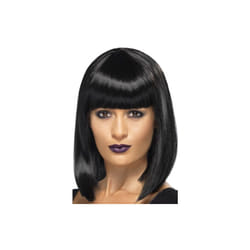 Black Adult Womens R'n'b Star Wig With Fringe -  wig star black smiffys n rnb fancy dress bob