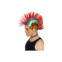 Multi Coloured Rainbow Punk Mohawk Wig -  80s wig punk mohawk fancy dress street multi smiffys mens adult costume
