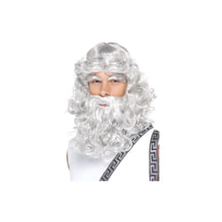 Smiffy's Zeus Wig - Grey -  wig zeus grey smiffys beard eyebrows fancy dress