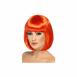 Smiffy's Women's Short 12inch Red Bob With Bangs, One Size, Partyrama Wig, - wig red partyrama 12 bob inch fancy dress ladie ...