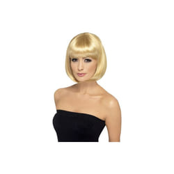 Smiffy's Women's 12inch Short Dark Blonde Bob With Bangs, One Size, Partyrama -  dark wig partyrama blonde fancy dress bob 12 short womens smiffys