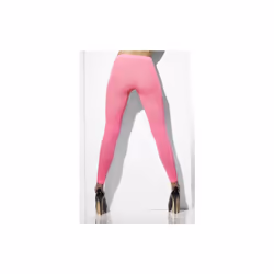 Neon Pink Opaque Footless Tights -  tights pink footless opaque neon accessory womens 80s fancy dress smiffys stockings ladie ...