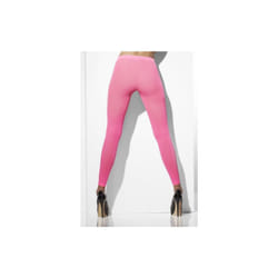 Neon Pink Opaque Footless Tights -  tights pink footless opaque neon accessory womens 80s fancy dress smiffys stockings ladies