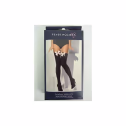 Ladies Black Opaque Hold Ups With Bow - black hold stockings pink bows opaque ladies ups hosiery fancy dress thigh holdups