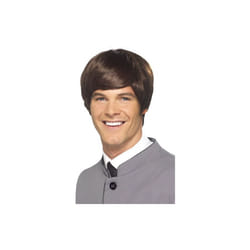Smiffy's 60's Male Mod Wig Short - Brown -  wig mod 60s brown male fancy dress 1960s smiffys short mens accessory