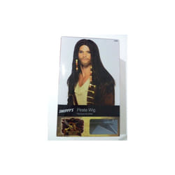 Adult's Black Pirate Wig -  pirate wig black beads mens fancy dress smiffys costume