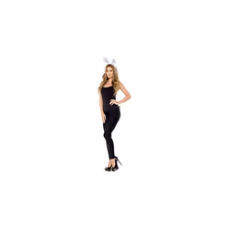 Smiffy's 48390 Adult Rabbit Kit, White, One Size - animal adults headband tail sets instant fancy dress outfit