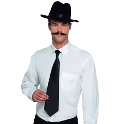 Deluxe Black Gangster Tie, 1920's Razzle Fancy Dress, One Size