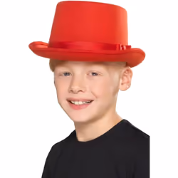Kids Top Hat Red, Boys Fancy Dress, One Size