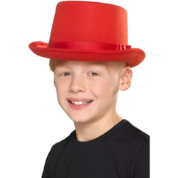 Kids Top Hat Red, Boys Fancy Dress, One Size