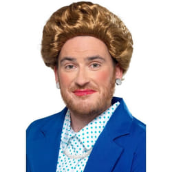 Iron Lady Margaret Thatcher Wig, Brown, Fancy Dress, One Size