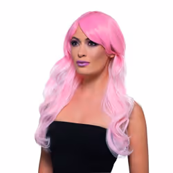 Fashion Ombre Wig Wavy Long Pink Heat Resistant/Styleable,