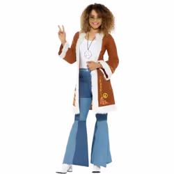 Retro Afghan Coat, 1960's Groovy Fancy Dress, UK Size 8-14