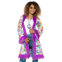 60s Groovy Hippie Coat, 1960's Groovy Fancy Dress, UK Size 16-22