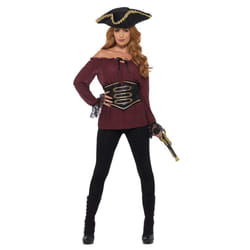 Deluxe Pirate Shirt, Ladies, Pirate Fancy Dress, UK Size 12-14