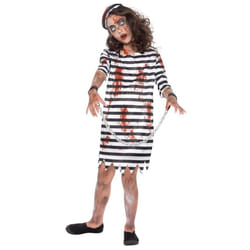 Kids Zombie Convict Prisoner Girl Costume | Halloween - Medium