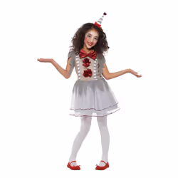 Kids Vintage Clown Girl IT Pennywise Costume | Halloween - Large